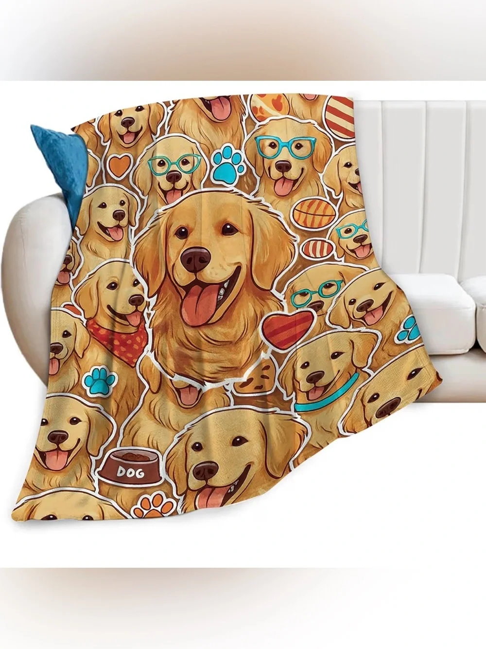 Golden Retriever Graphic Throw Blanket